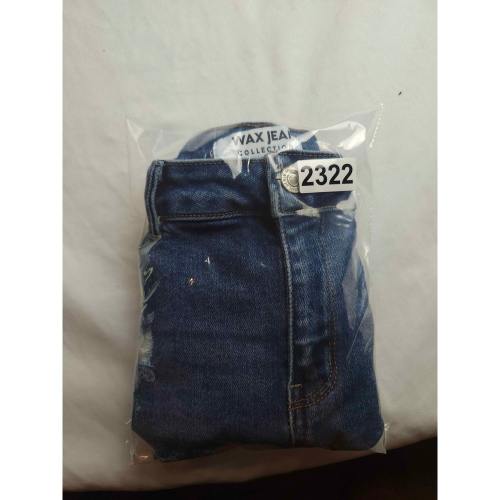 Wax Jean Distressed Denim Shorts Medium Wash Blue Cuffed Size M - Picture 8 of 8